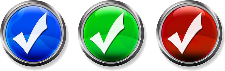 three check buttons in a row