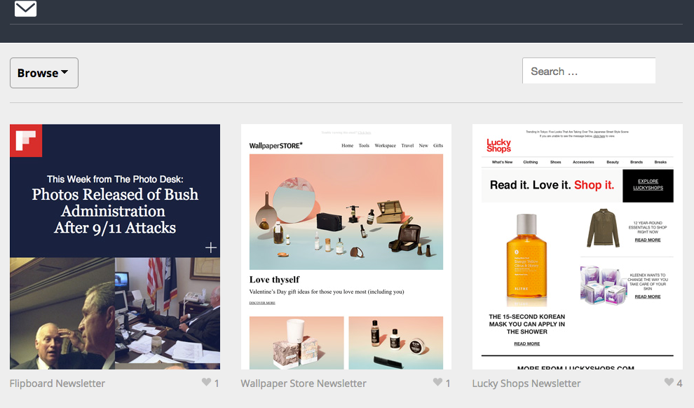 Email Gallery inspiration platform